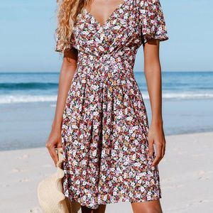 Floral Button front dress cupshe size small